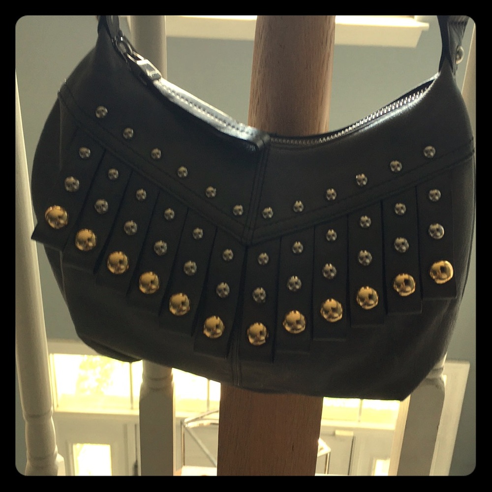 B. Makowsky Grey leather Cross body bag